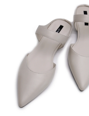 La Tribe Pointed Mule - Eggshell