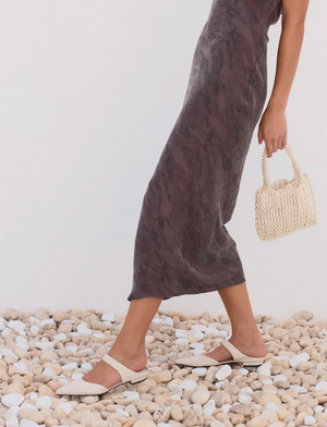 La Tribe Pointed Mule - Eggshell