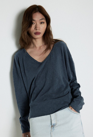 American Vintage T-Shirt Sonoma - Navy Blue Vintage