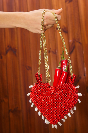 Alemais Carmelo Beaded Heart Bag