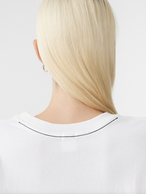 Bassike Boxy Pocket Detail S/S T.Shirt - White