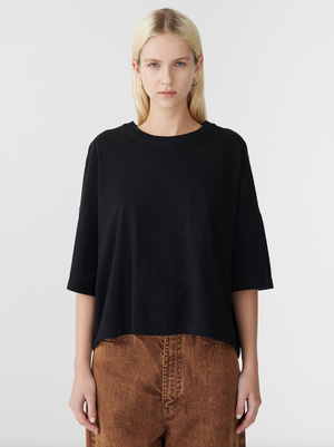 Bassike Boxy Pocket Detail S/S T.Shirt - Black