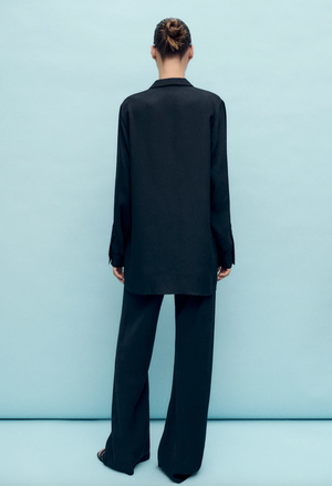 Silk Laundry Relaxed Blazer - Coral Jacquard