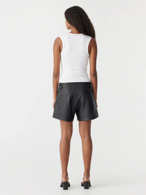 Bassike Low Scoop Rib Tank - White