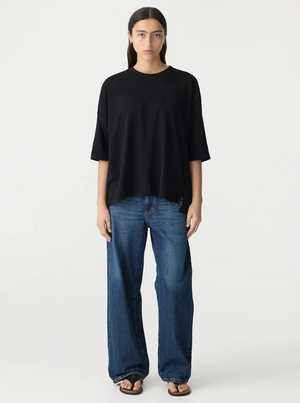 Bassike Slouch Side Step T.Shirt - Black