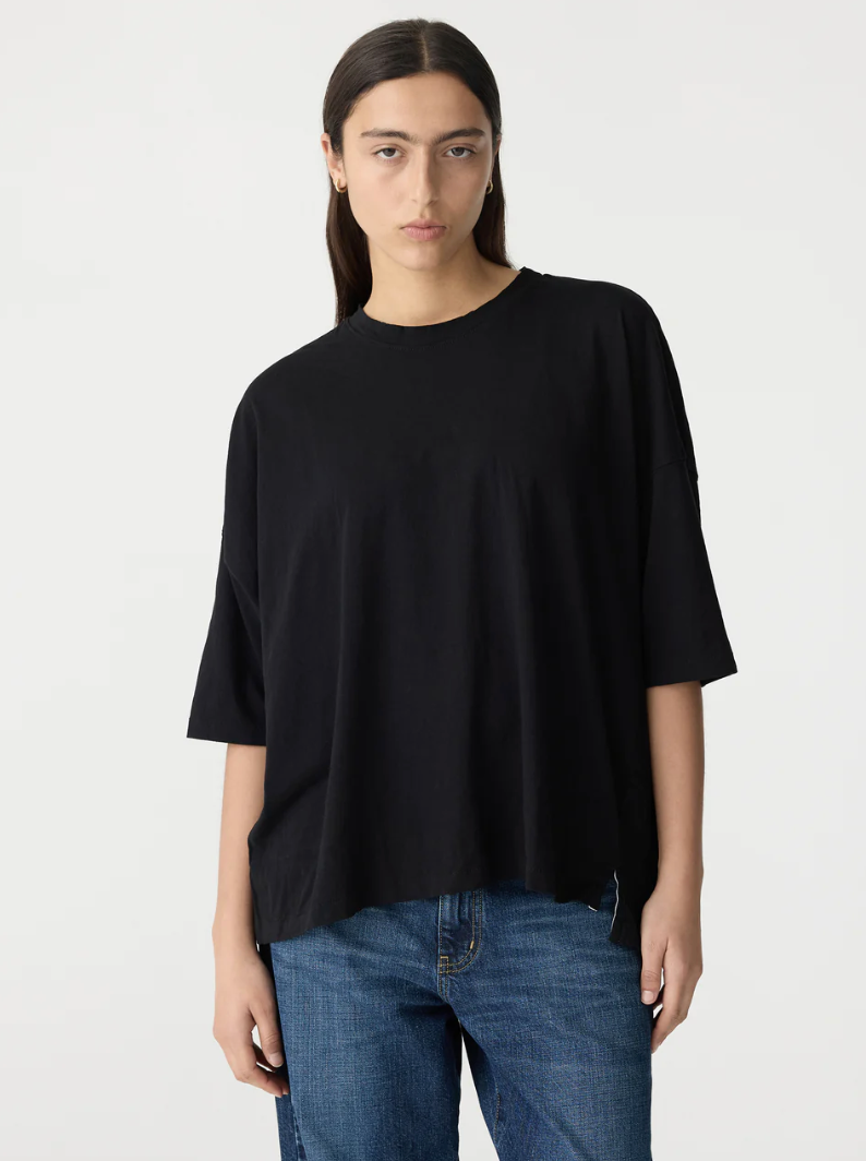 Bassike Slouch Side Step T.Shirt - Black