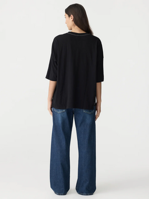 Bassike Slouch Side Step T.Shirt - Black
