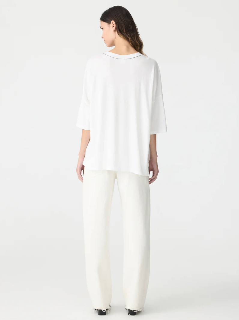 Bassike Slouch Side Step T.Shirt - White