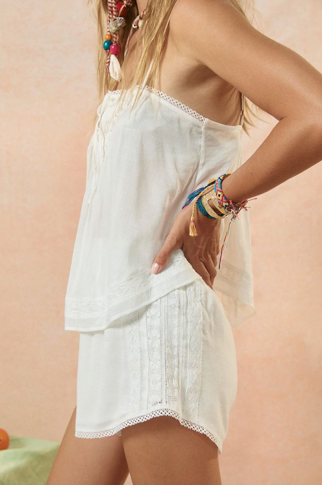 Spell Hera Lace Crop - Salt