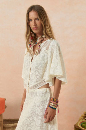 Spell Free Love Lace Crop - Vintage Cream