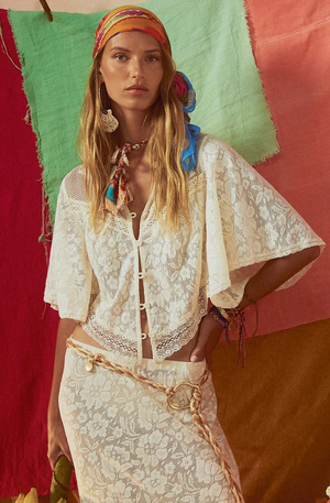 Spell Free Love Lace Crop - Vintage Cream
