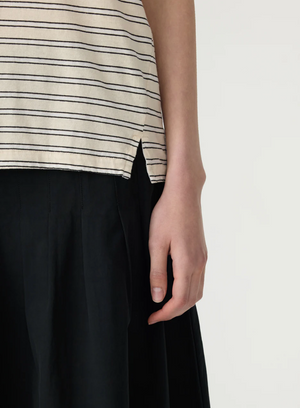 Bassike Stripe Classic T-Shirt - Black/White/Undyed