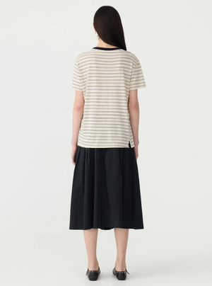 Bassike Stripe Classic T-Shirt - Black/White/Undyed