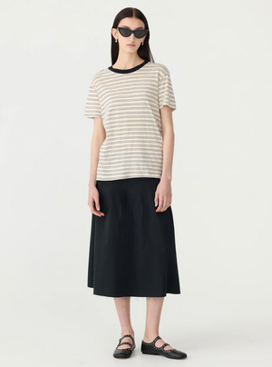 Bassike Stripe Classic T-Shirt - Black/White/Undyed