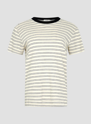 Bassike Stripe Classic T-Shirt - Black/White/Undyed