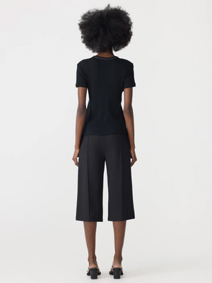 Bassike Refined Pinstitch Capri Pant - Black