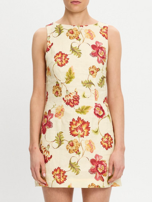 Kivari Odessa Mini Dress - Butter/Red