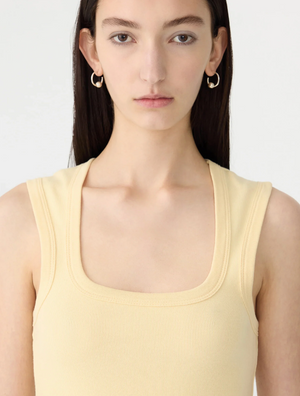 Bassike Low Scooped Rib Tank Lemon Glaze