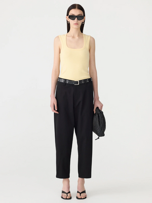 Bassike Low Scooped Rib Tank Lemon Glaze