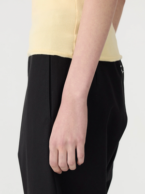Bassike Low Scooped Rib Tank Lemon Glaze