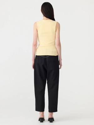 Bassike Low Scooped Rib Tank Lemon Glaze