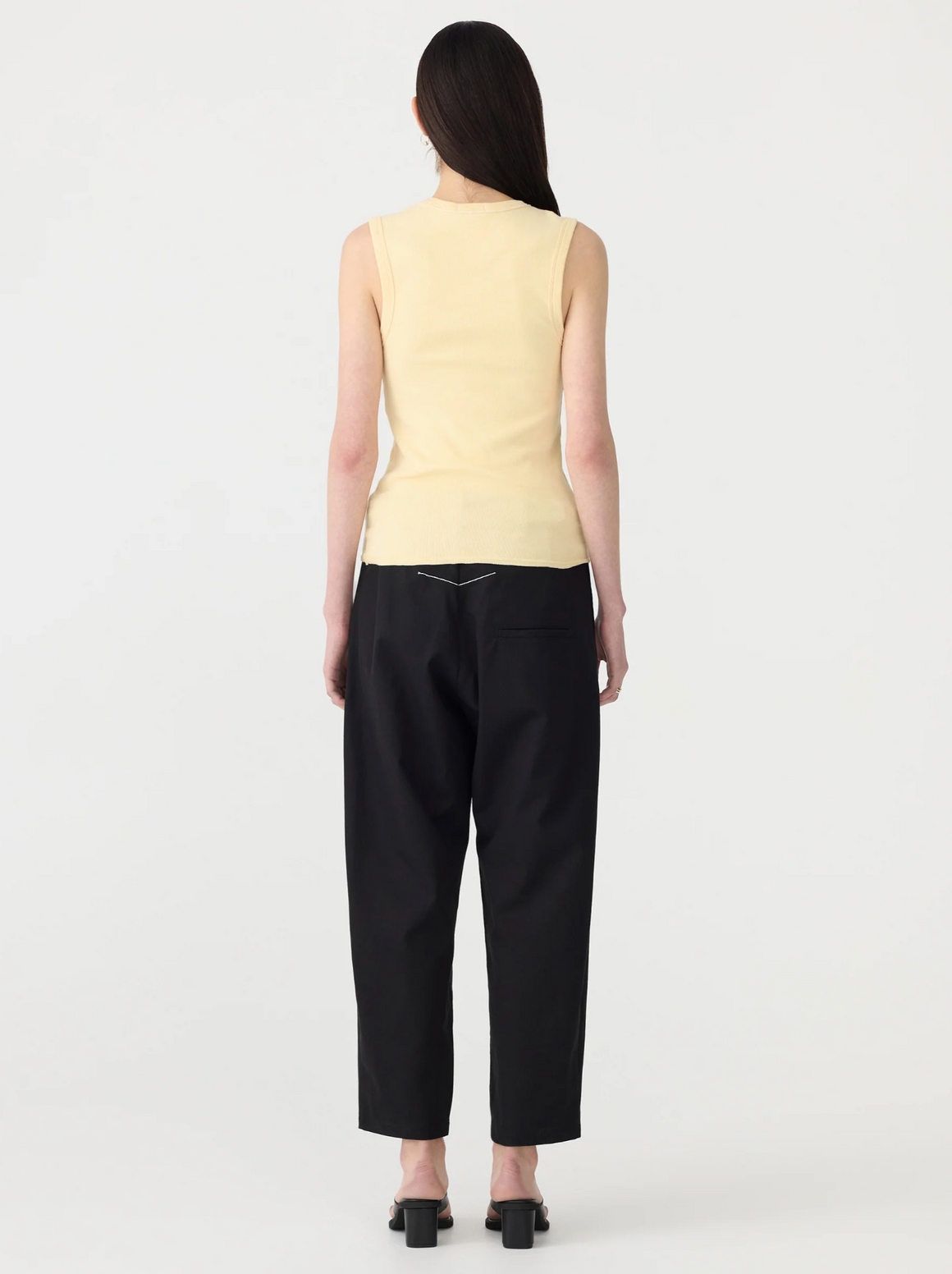 Bassike Low Scooped Rib Tank Lemon Glaze