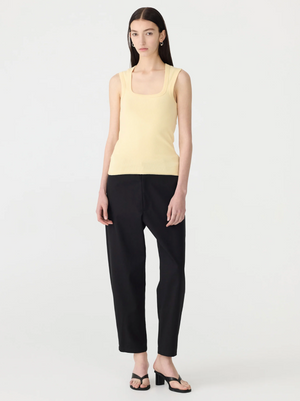 Bassike Low Scooped Rib Tank Lemon Glaze