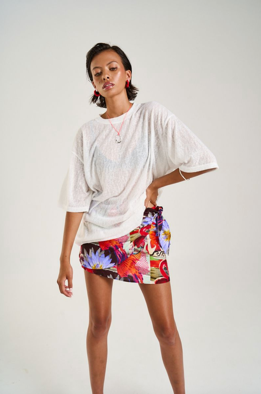 Summi Summi Oversized Tee - Sheer White