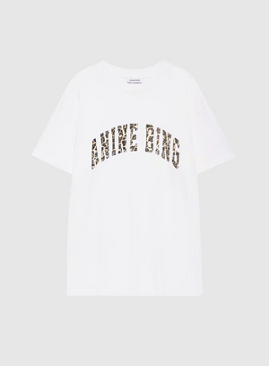 Anine Bing Walker Tee - Leopard Ivory