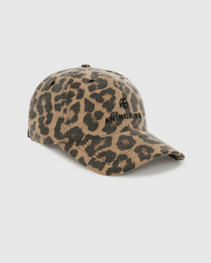 Anine Bing Jeremy Baseball Cap - Black and Brown Leopard