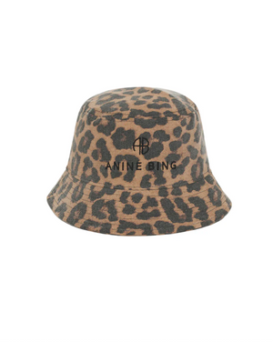 Anie=ne Bing Nicks Bucket Hat - Black and Brown Leopard