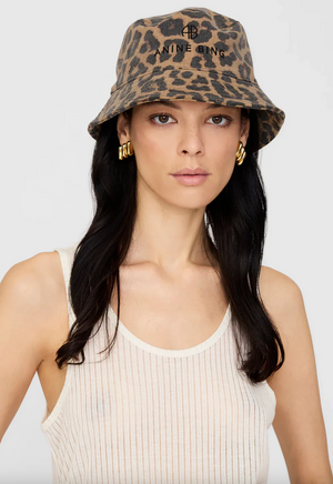 Anie=ne Bing Nicks Bucket Hat - Black and Brown Leopard