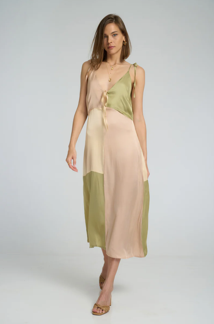 Lilya Peony dress - Shell Pink/Pastel Sage/Butter Yellow