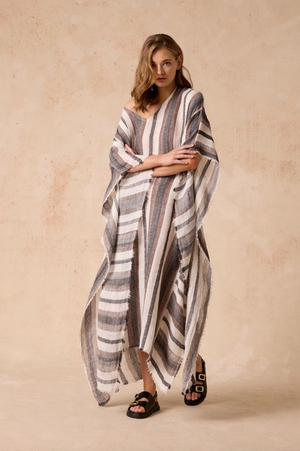 Estilo Emporio Polla Maxi Dress - Dark Chocolate Stripe