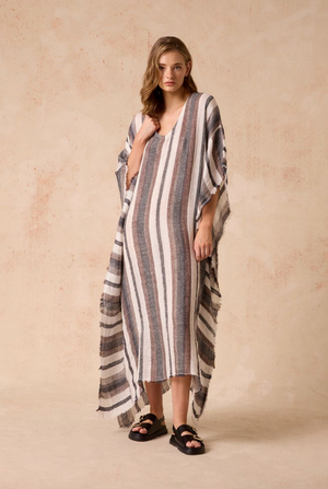 Estilo Emporio Polla Maxi Dress - Dark Chocolate Stripe