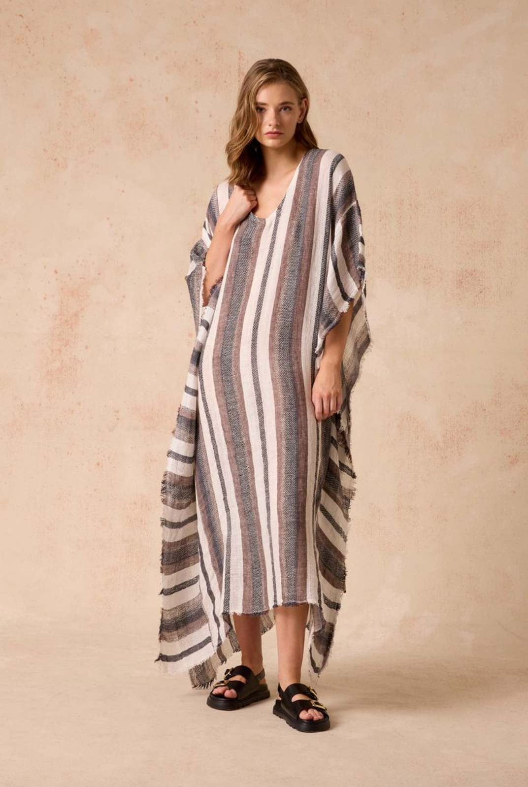 Estilo Emporio Polla Maxi Dress - Dark Chocolate Stripe
