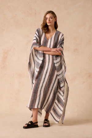Estilo Emporio Polla Maxi Dress - Dark Chocolate Stripe