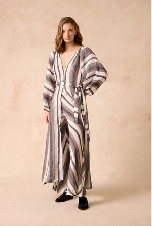 Estilo Emporio El Manto Stripe Dress - Dark Chocolate Stripe