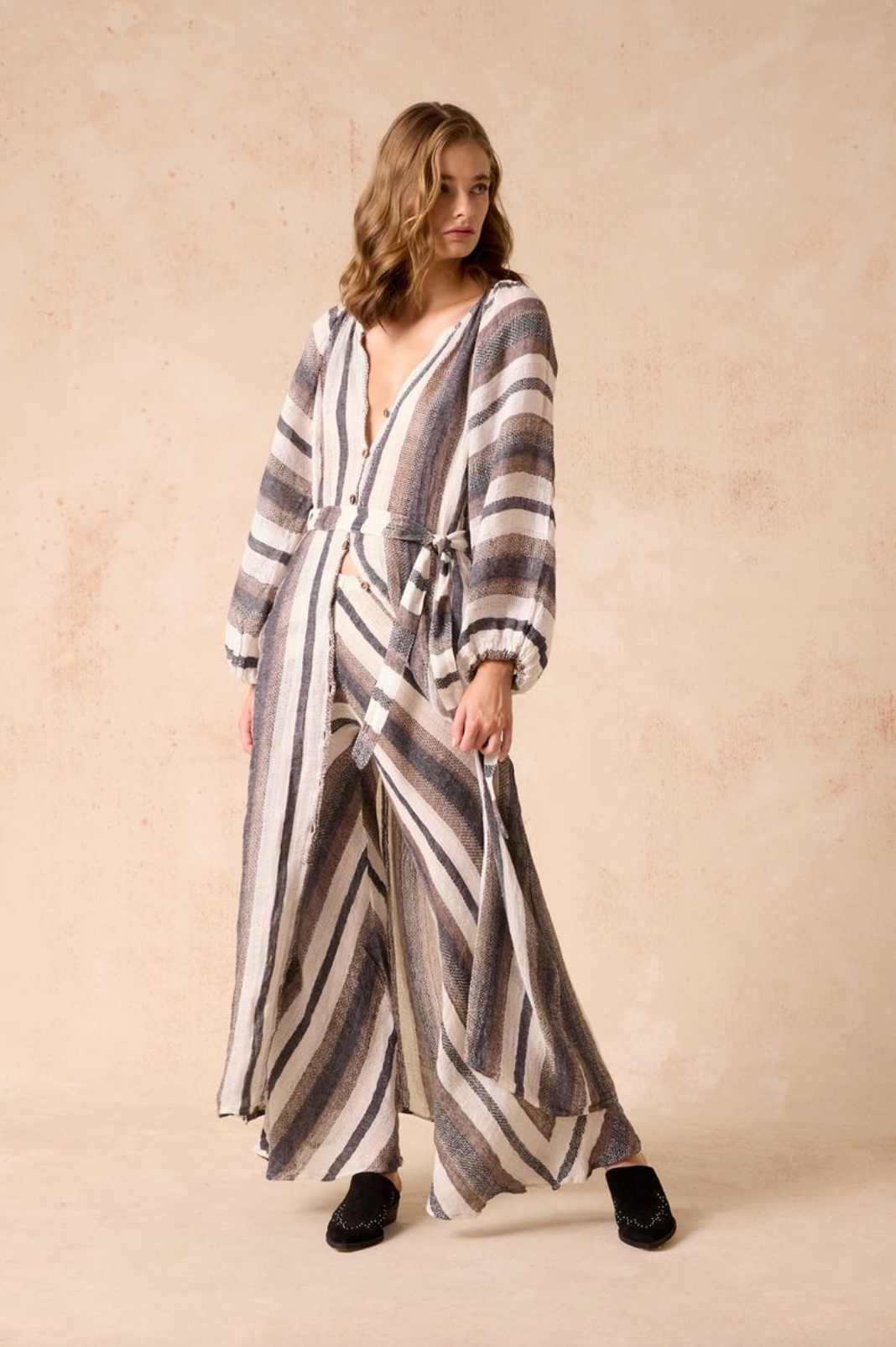 Estilo Emporio El Manto Stripe Dress - Dark Chocolate Stripe