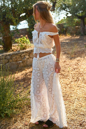 Spell Yaya Lace Pant - Antique White