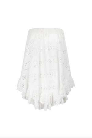 Spell Yaya Lace Scarf Mini Dress - Antique White