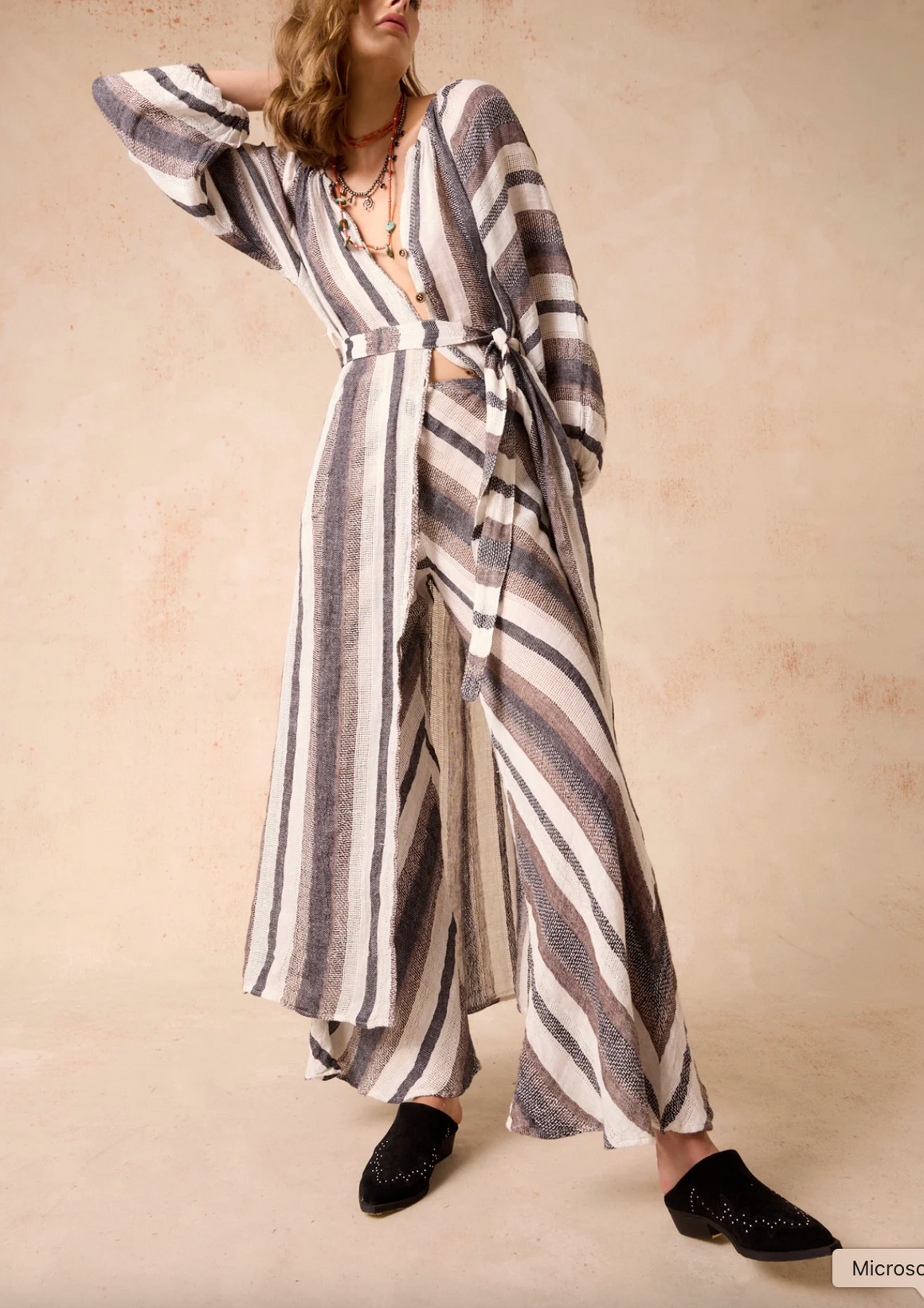 Estilo Emporio Novo Flare Pant - Dark Chocolate Stripe