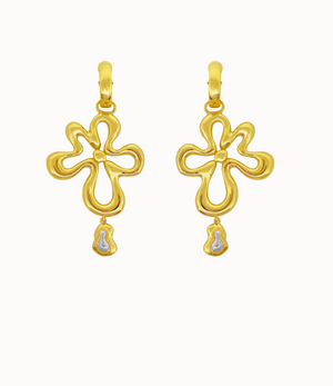 Mountain & Moon Dahlia Earrings - Gold