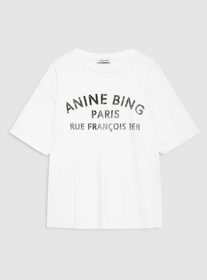 Anine Bing Cohen Tee Paris Stencil - Ivory