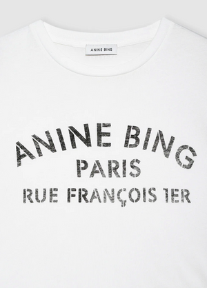 Anine Bing Cohen Tee Paris Stencil - Ivory