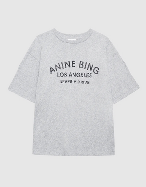Anine Bing Cohen Tee Los Angeles Stencil - Medium Heather Grey