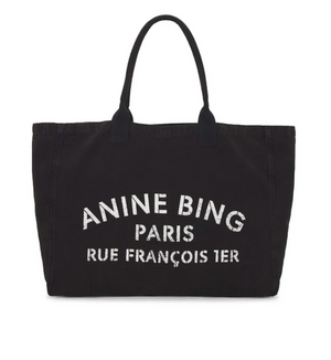 Anine Bing Leo Canvas Tote - Black