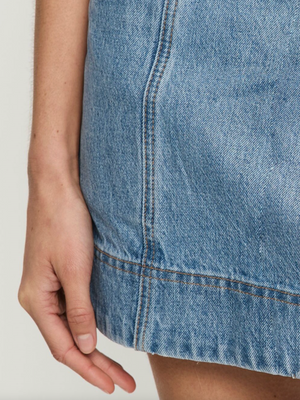 Kivari Alba denim Mini Skirt - Stone Wash Blue