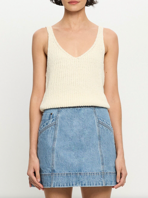 Kivari Alba denim Mini Skirt - Stone Wash Blue