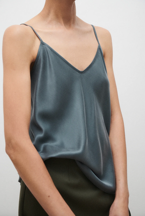 Silk Laundry Bias Cut Cami - Slate